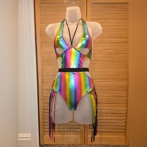 Women's Rainbow Metallic Bodysuit